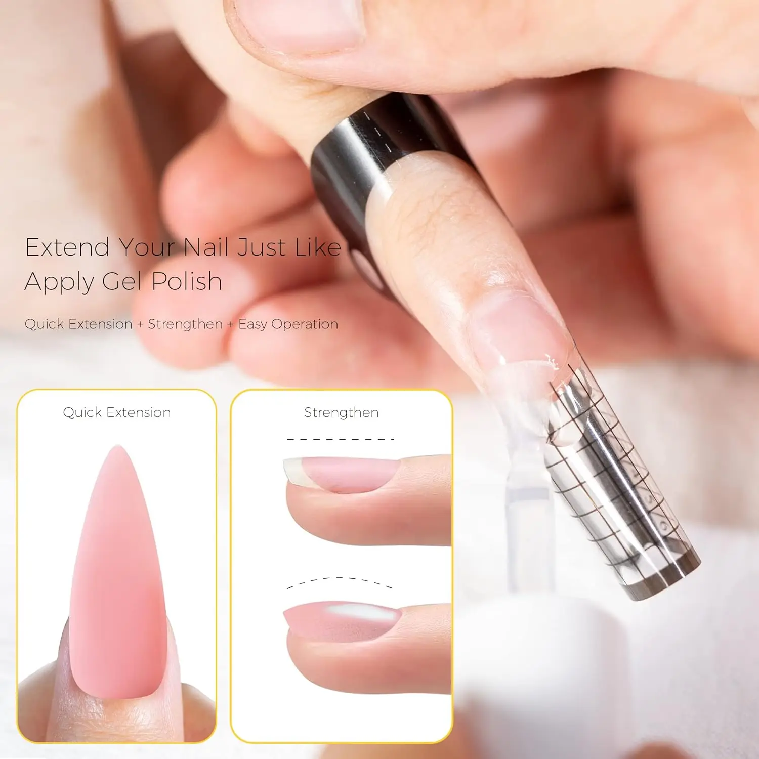 Nail Gel Gel Polish Base and Top Coat Nail Strengthener Nail Extension Gel Makartt 5-in-1 Builder Gels Nail Gel Extension Nail Strengthen & Repair Base Coat Polish Soak Off UV/LED Lamp Needed