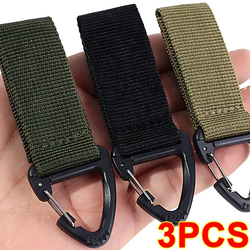 

Portable Nylon Webbing Military Supplies Hang Buckle Strap Carabiners Tactical Buckle Belt Clips Keychain Camping Hanging Buck