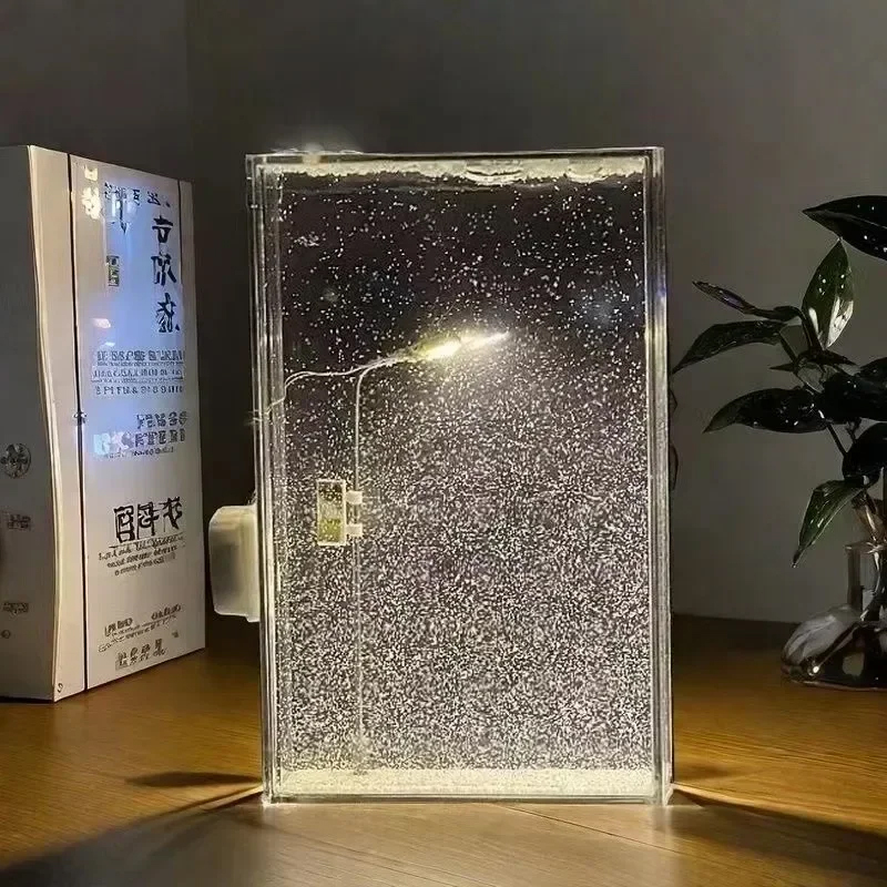 Flowing Small Night Light Snow Scene Street Light Snowy Night Snow Simulation Handmade DIY Material Package Desktop Decor