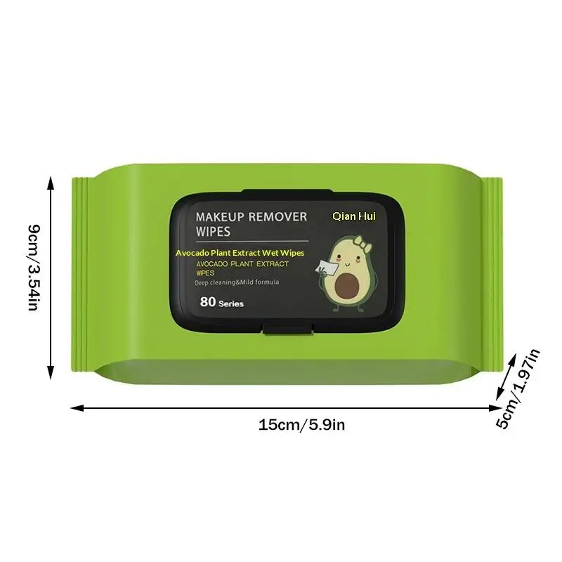 Avocado Scented Makeup Remover Wipes Deep Cleansing Facial Skin Gently Remove Makeup Hypoallergenic Moisturizing Travel-Friendly S843c9ea1e1d74fedb0b453987f5b51ebU