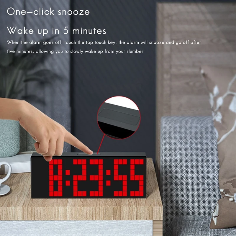 

Colorful Gradient Electronic Clock Digital Children's Student Alarm Clock Multi-Function Fitness Exercise Timer EU Plug