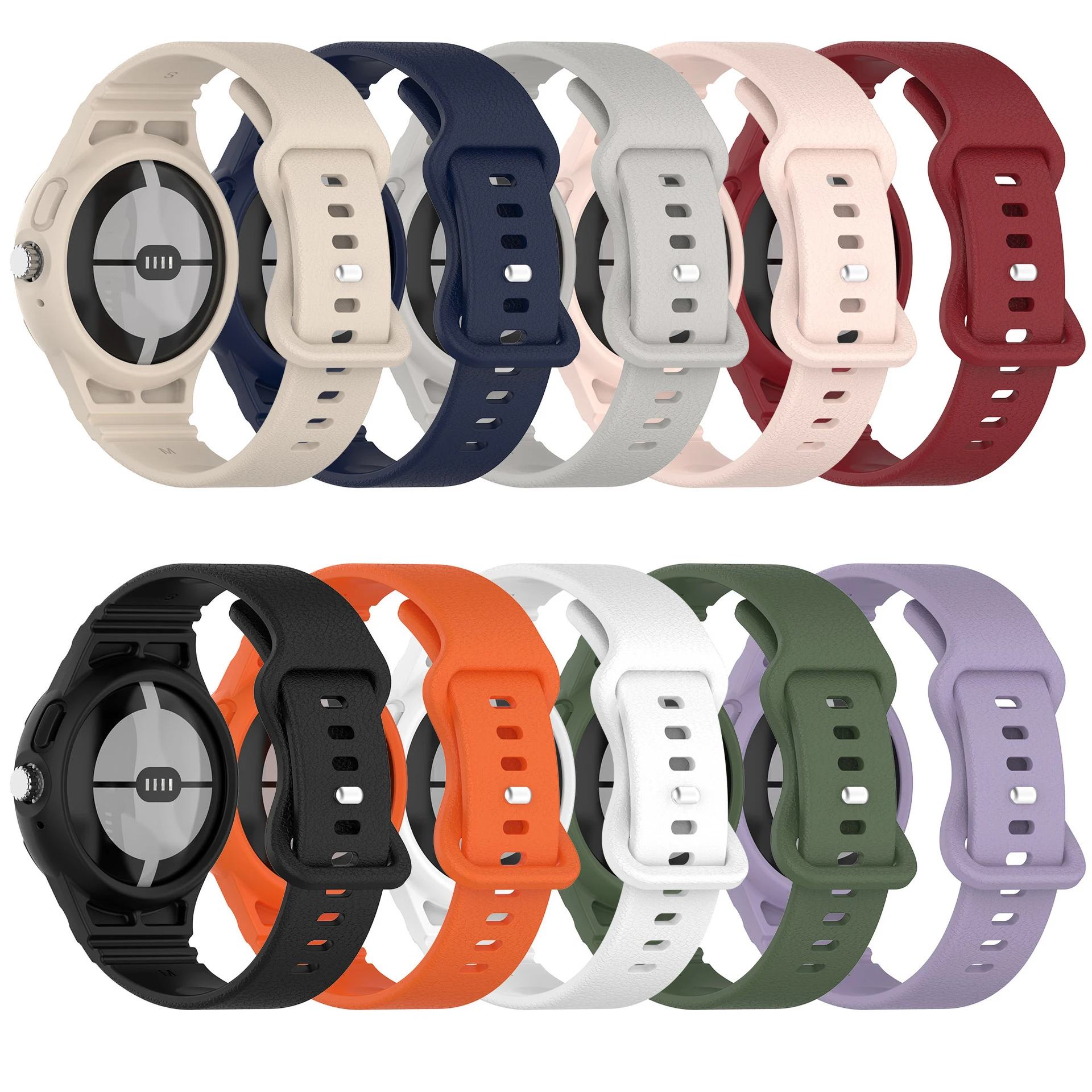 Enhanced Silicone Sport Wristband for Google Pixel Watch - Integrated Bracelet Strap Accessory
