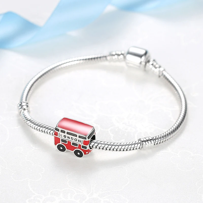 Original 925 Sterling Silver Charms Love London Bus Guard Pendant Beads Fit Pan Brand Bracelets Necklaces Women DIY Jewelry 4