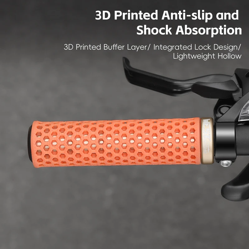 WEST BIKING 3D Printed Bicycle Grips MTB Shock Absorbing - Main Image
