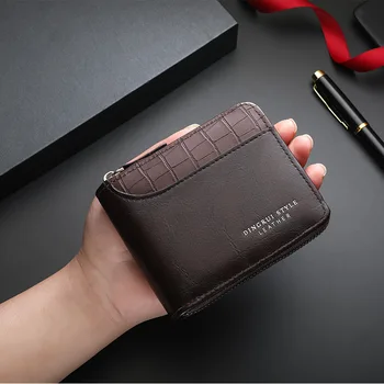 Portafoglio da Uomo in Pelle di Lusso con Cerniera, Porta Carte e Tasca Portamonete, Protezione RFID, Regalo per Uomo, Borsellino, Idea Regalo di Compleanno