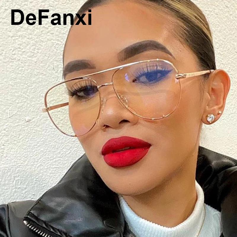 Montatura Occhiali Da Vista LINVO Stile Pilota | Metallica, Lenti Trasparenti UV400 | Unisex, Retro - Foto 5