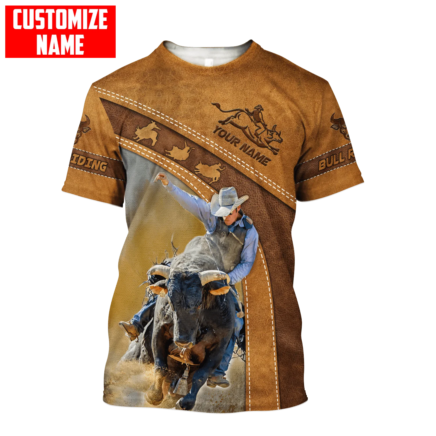 2022 sommer Mode herren t shirt Personalisierte Name Bull Reiten Tattoo 3D Gedruckt Unisex T-shirt straße Beiläufige sport T-shirt DW45 – Detail 7