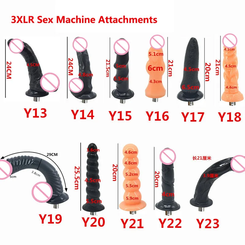 Sex Toy Traditional Sex Machine Attachment 3XLR Dildos Suction Cup Anal Plug Love Machine Extension Rod Accessories Women