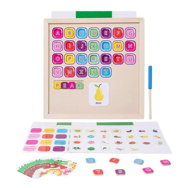 

Wooden Matching Letter Game Wooden Puzzle Educational Toy Game Portable Toddler Preschool Game Montessori Toys For Girls And