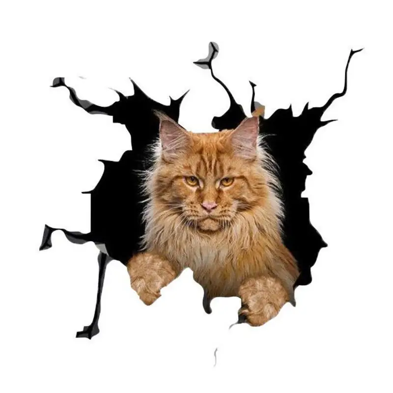

Cat Car Stickers And Decals 3D Stickers Cat Decals Cat Car Cracking Sticker Waterproof Scratches Cover Car Door Window Cling For