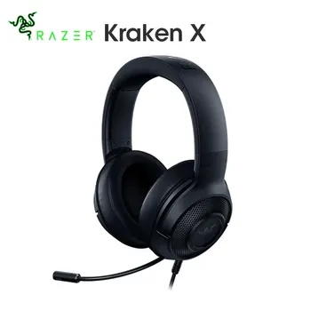 Razer Kraken X 게임용 헤드폰, 7.1 서라운드 사운드 헤드셋, 구부릴 수 있는 카디오이드 마이크, 40mm 드라이버 유닛 헤드폰