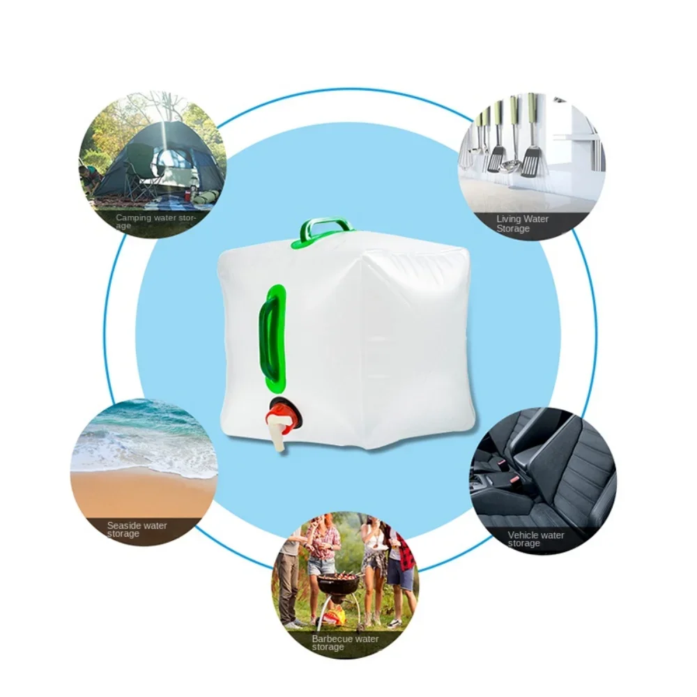 Outdoor 10L/20L Folding Water Bag Large Capacity Portable Water Container Kettle Plastic Bucket Camping Equipment Supplies 4