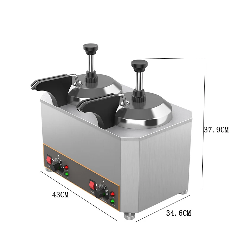4L Electric Nacho Cheese Warmer Dispenser W/ Pump Food-Grade Stainless Steel for Melting Hot Fudge Caramel Chili Curry Sauces