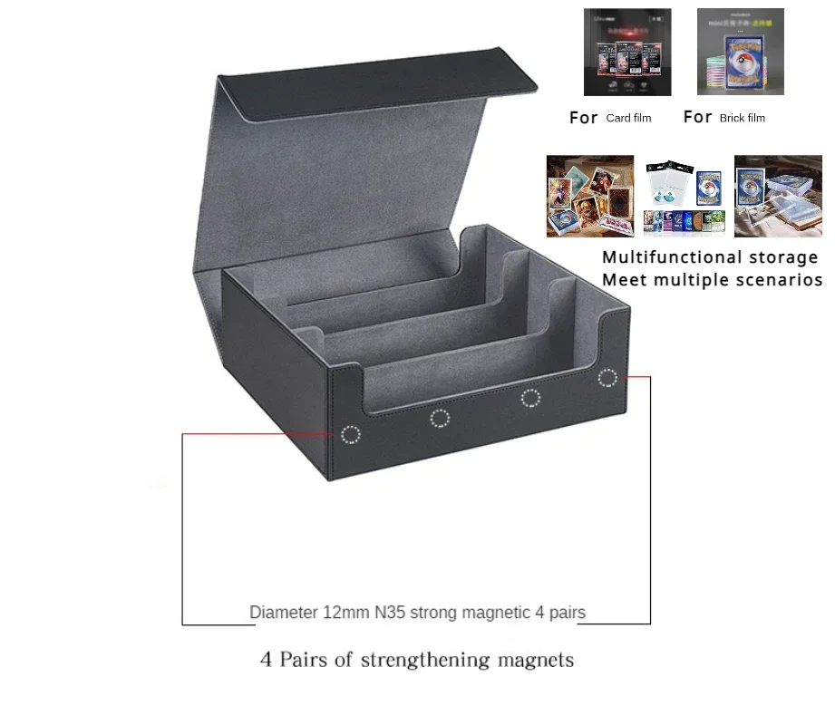 Storage Box For 1800/600/100+ Trading Cards PU Leather Commander Deck Case Magnetic Closure Holder For Magic Game Card_voghion.com