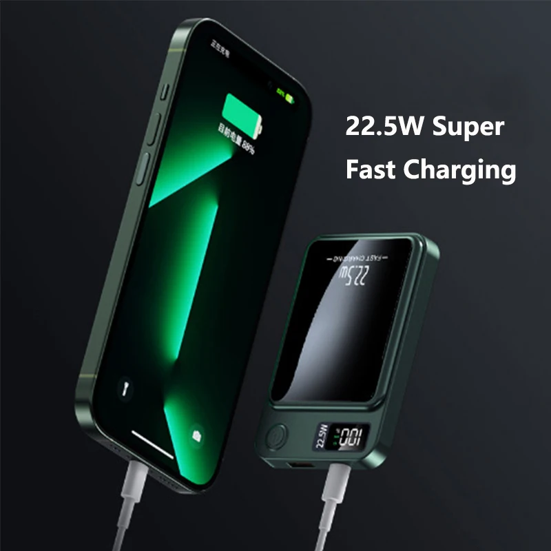 PD 22.5W Fast Charging Power Bank 20000mAh 15W Fast Magsafe Wireless  Charger For iPhone 14 13 12 11 Powerbank with Magnetic Ring