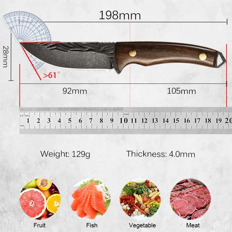 Handmade Forged Stainless Steel Kitchen Chef Boning Knifes Fishing