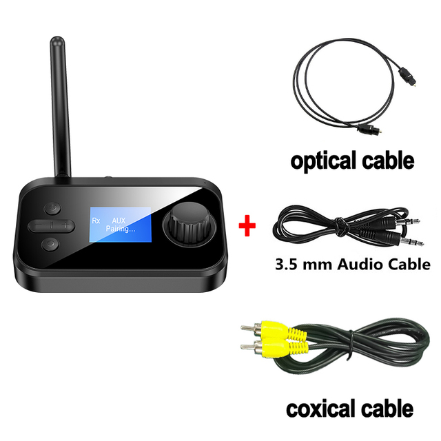 5.0 Audio Transmitter Receiver with Mic Stereo Optical Coaxial AUX 3.5mm Jack RCA Wireless Adapter TV PC Car Speaker