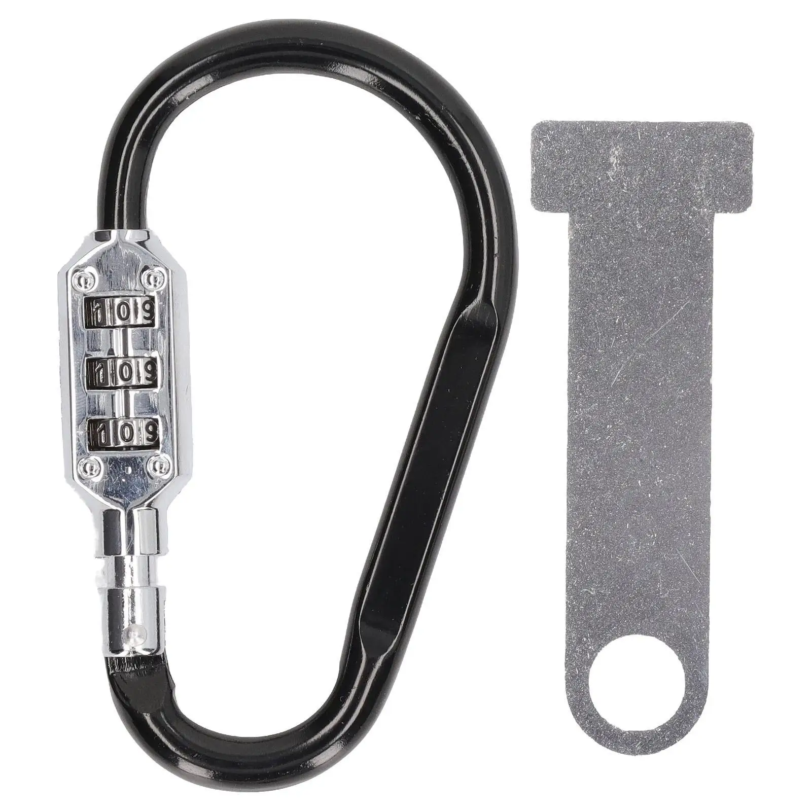 Helmet Anti Theft Lock Aluminum Alloy 3 Digit Lock Practical Helmet Security Climbing Carabiner Clip for