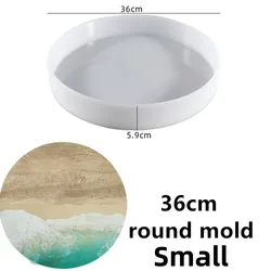 Large Oval Epoxy Resin Silicone Mold for River and Rectangular Tables, 63cm (36cm Small round)
