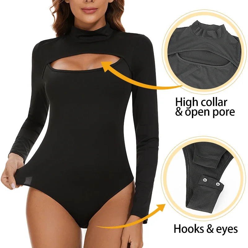 

New High Collar Shapewear Corset Sexy Open Pore Bodysuits for