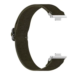 Sporty Nylon Loop Scrunchie Strap for Huawei Fit 5 - 5 pro (Army Green)