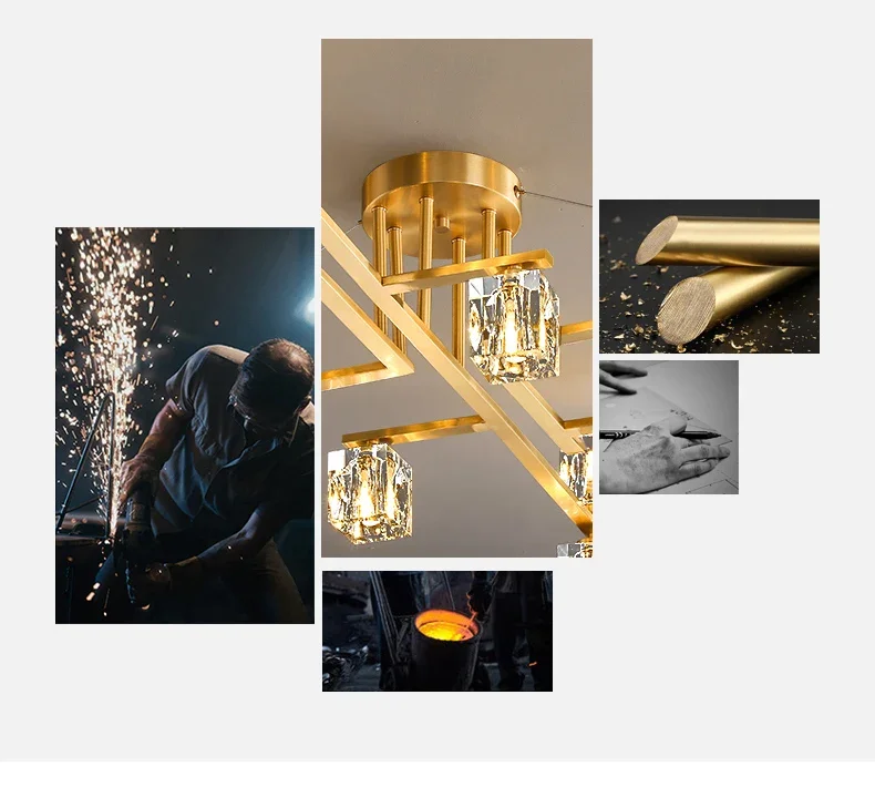 Description Picture 3 of itemModern Gold Pendant Hanging Light Indoor Copper Decora Ceiling Lamp Luxurious Lustre Chandelier For Parlor Bedroom Dining Bar