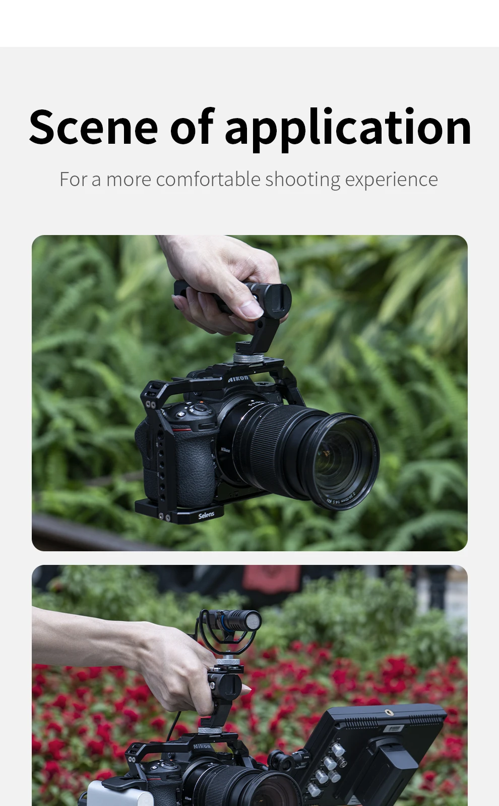 Camera Cage with Multiple Expansion Holes for Universal DSLR Nikon Z5/Z6/Z7/Z6 I