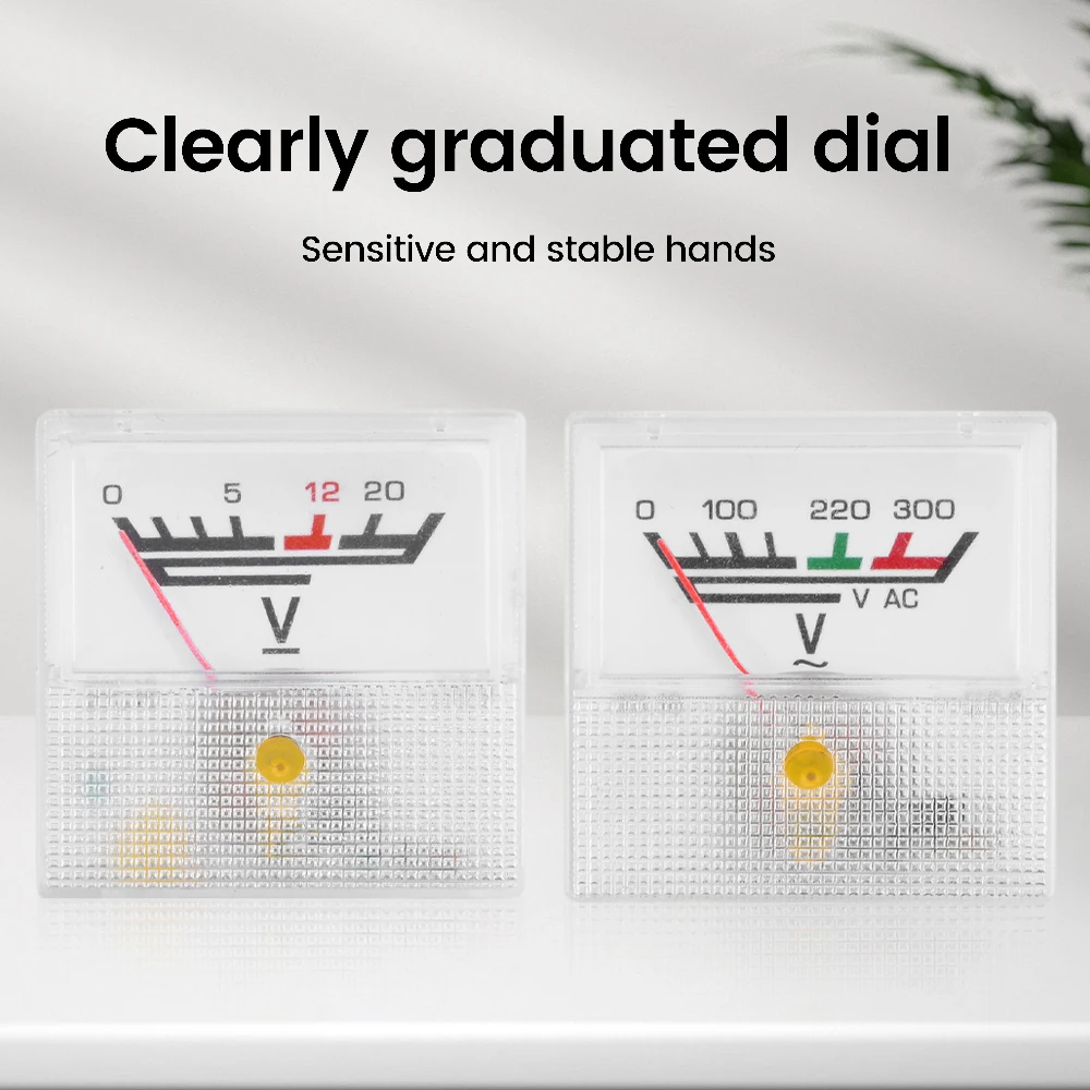 Voltmetro Analogico Da Pannello 300V AC - DH-670, Classe 2.5, 70x61x43mm