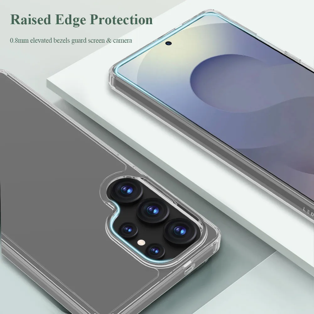 LeReach TOC Clear Protective Case with TPU Frame and Hard PC Back