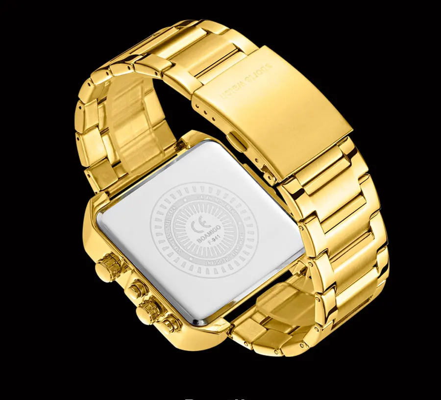 Multi Time Zone Square Luxury Watch