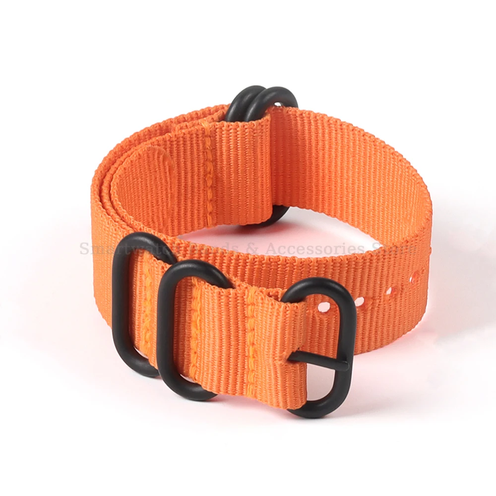 Nylon Fabric Woven Watch Strap with Black Buckle