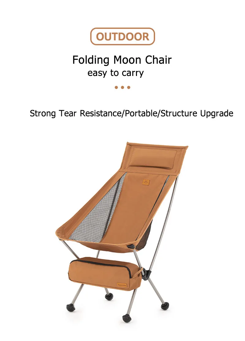 Naturehike Camping Mond Stuhl Hohe Rückenlehne Ultraleicht Klappstuhl Tragbare 120Kg Last Reise Schaukelstühle Outdoor Angeln Stuhl – Detail 1