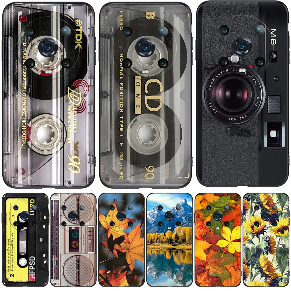 Per Honor Magic 4 Pro Cover Posteriore Magic4 Pro Phone Custodia Morbida In Silicone Nero Tpu Retro Old Tape Cassette