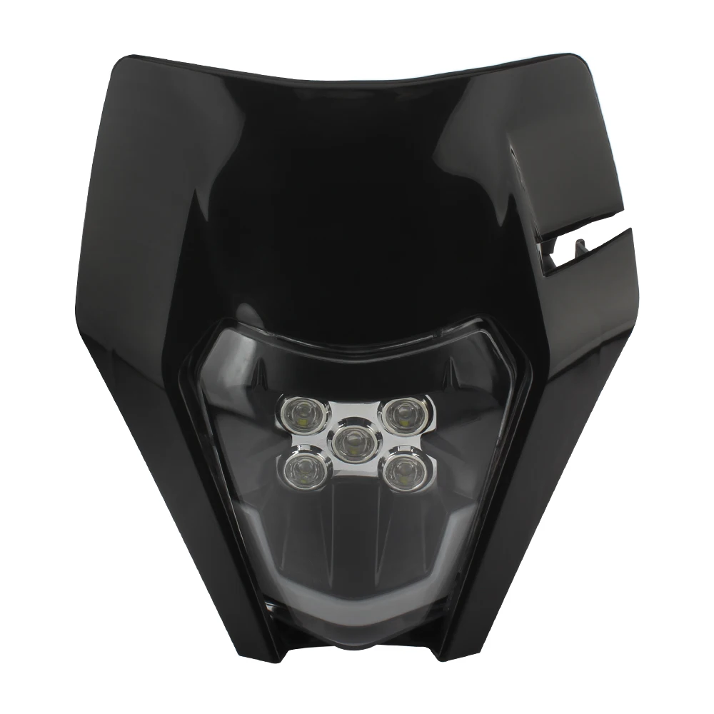Motorcycle Headlight For KTM Headlight Plate Motorcycle LED EXC 300 XC SX 125 250 350 450 Round Wick Headlamp Dit Bike Supermotor Enduro Accessories