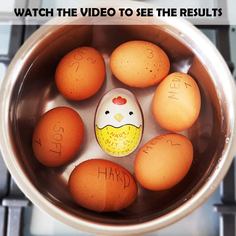 Egg timer Color Changing Boiled Egg Timer Cute Egg Boiling Timer Mini Boiled Alarm Cooking Tools Kitchen Gadgets