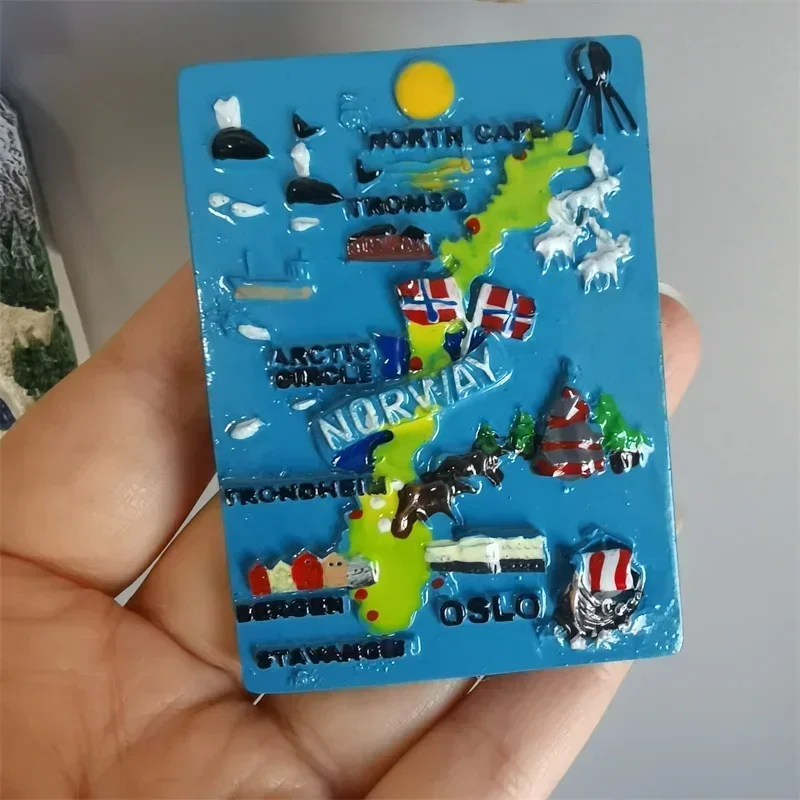 Magnetic Fridge Stickers Norway Nordic Cute Cartoon Animal Polar Bear Elk Fridge Magnets Nordkapp Travel Souvenir Decor