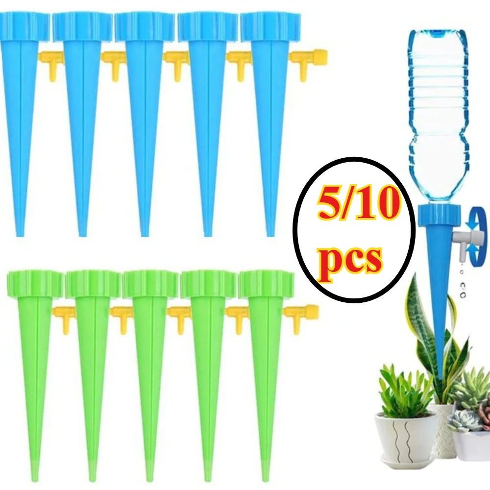 10-Pack Adjustable Self-Watering Drip Irrigation Spikes