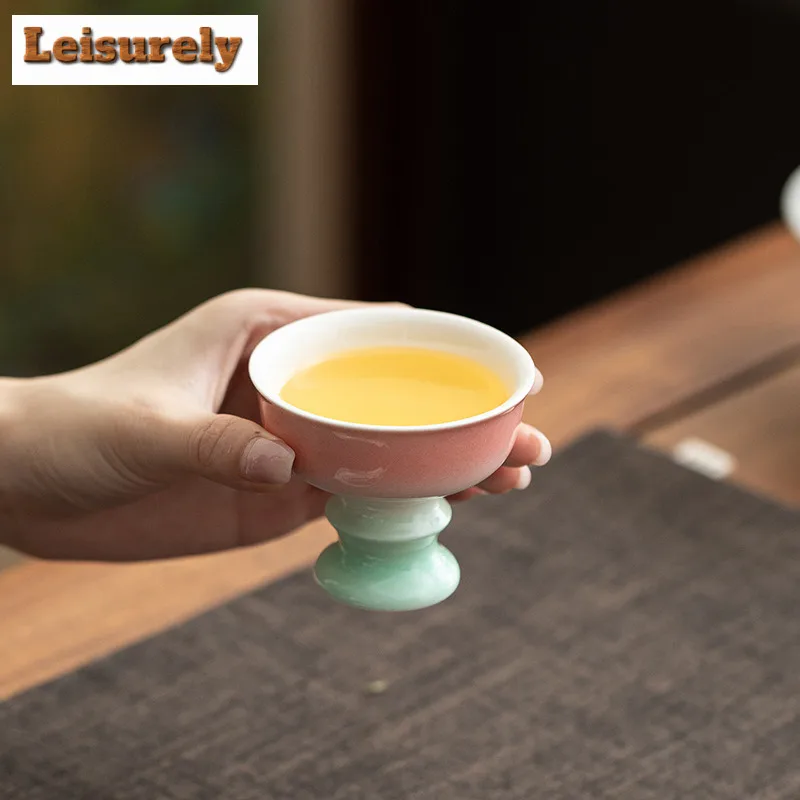 White Blue Underglaze Red Teacup Zen Tea Bowl Cute Cup Tea-tasting Meditation Cup Jianzhan Master Cups Tea Services Supplies