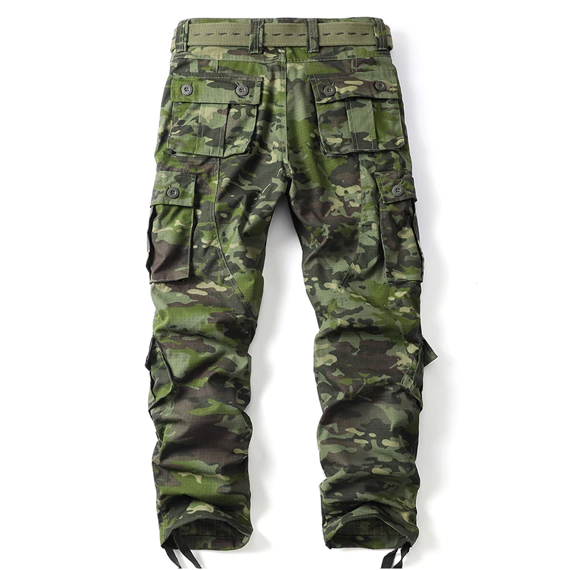 Men Combat Pants With Knee Pads Tactical Cargo Sport Trousers Camouflage Multicam Trekking Hunting Clothes（Not belt） 2