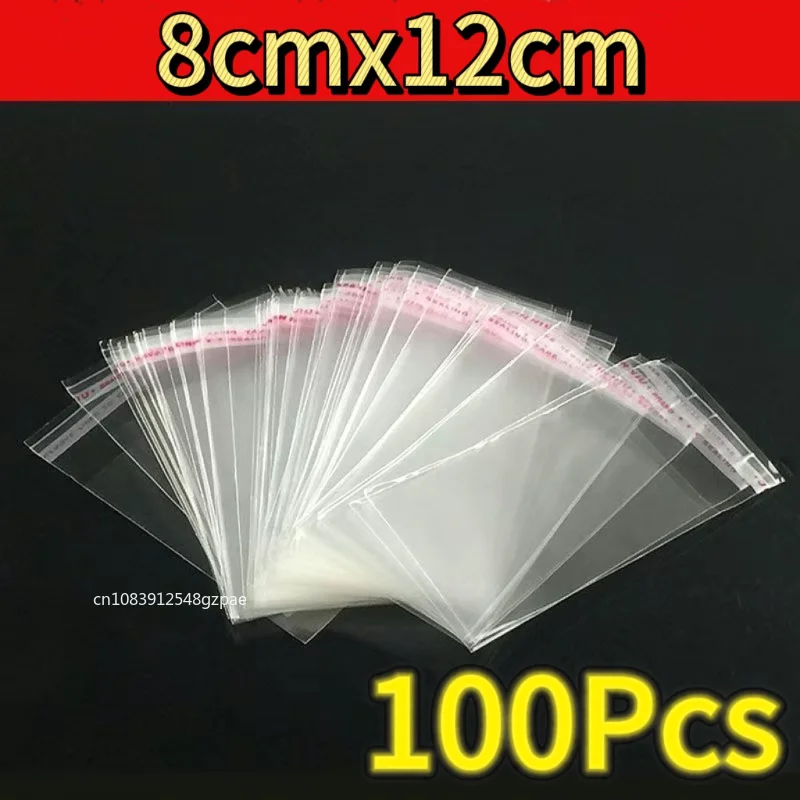 100 stks Meerdere Grootte Clear zelfklevende Cello Cellofaan Zak Zelfsluitende Kleine Plastic Zakken Voor Snoep Verpakking Hersluitbare Zakken - Variant