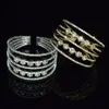 Full Rhinestone 3/5 Row Crystal Open Bangle Multi-Color Rhinestone Women's Bracelets and Bangles Wedding Bridal Jewelry 6