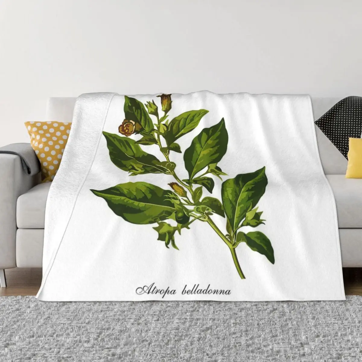 Nero Deadly Nightshade Atropa Belladonna Coperta Copriletto Sul Letto Outdoor King Size
