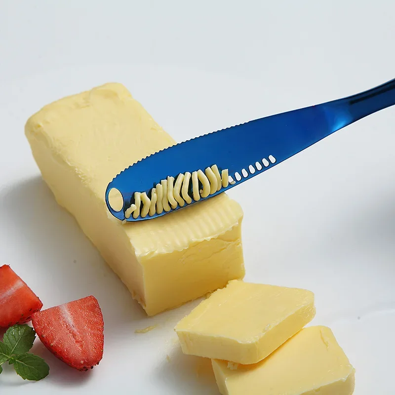Butter knife cheese knife 1PC Butter Knife Holes Cheese Dessert Knife Stainless Steel Jam Cutlery Toast Wipe Cream Bread Cheese Cutter Kitchen Tools