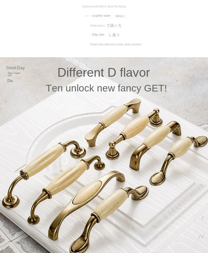 Description Picture 4 of itemCeramic Cabinet Handles Furniture Cupboard Wardrobe Dresser Pulls Hardware Zinc Alloy Kitchen Door Drawer Knobs