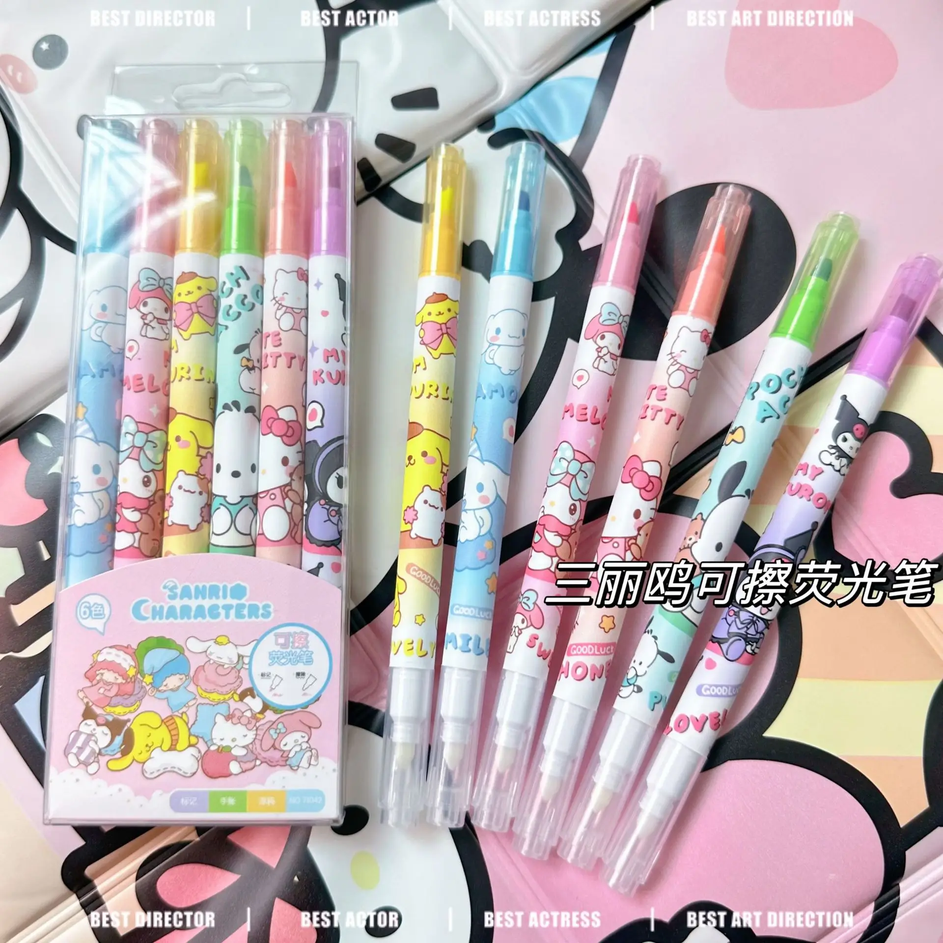 

Ручка-маркер с мультяшным рисунком Sanrio, 6 цветов