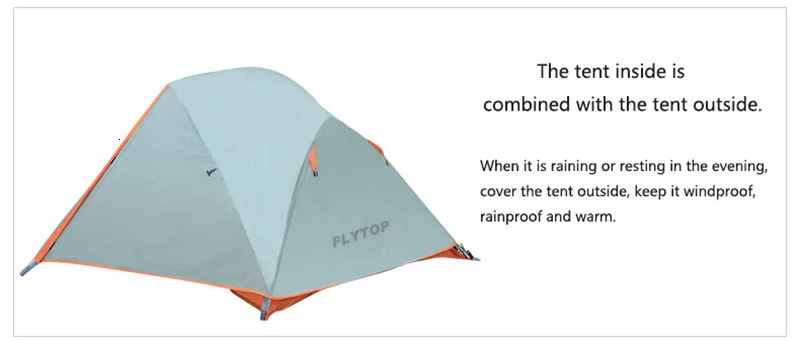 FLYTOP Ultralight Camping Tent Double Layer 2 Person Aluminum Pole Hiking Tent (9)