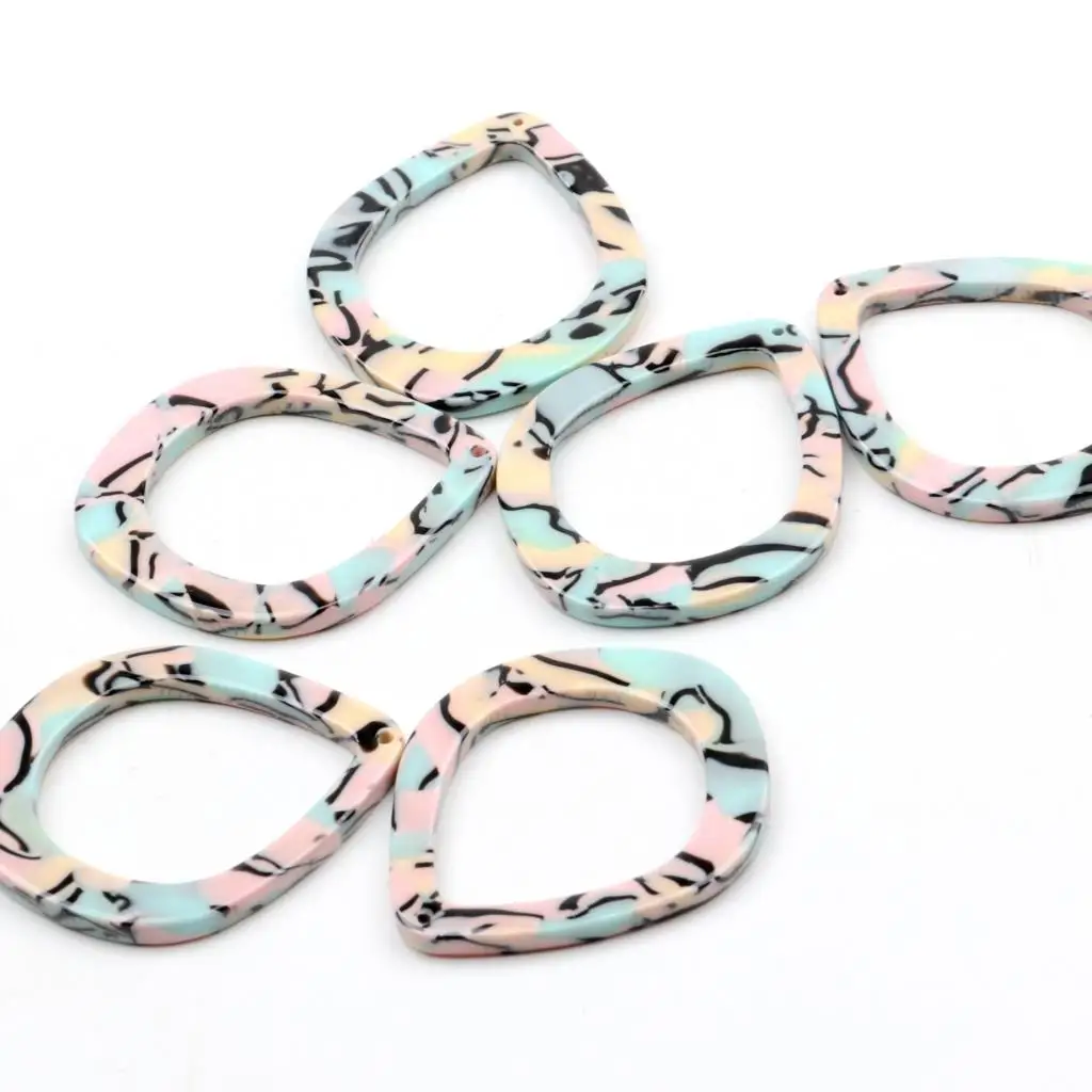 Acetat Acryl Ohrringe Charms, Schildpatt Perle, große tropfen förmige Anhänger, Ohrring finden leer, Ohrring Teile – Detail 3