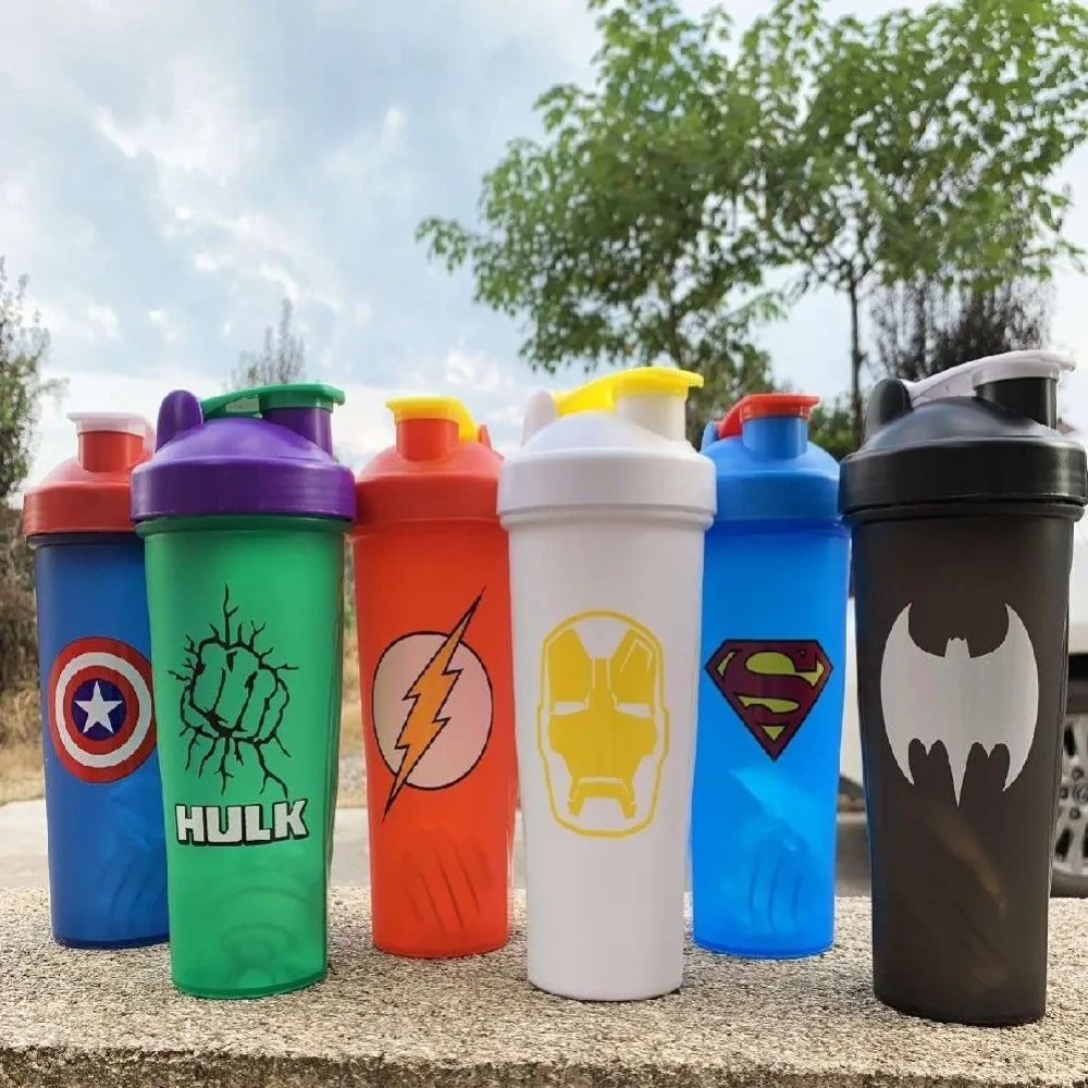 New Disney Avengers Batman Superman Captain Shaking Cup Home Large Capacity Protein Powder Plastic Cup Gym Sports Water Cup Gift