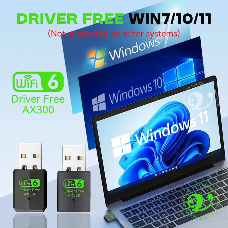 새로운 미니 USB 어댑터 WiFi 6 네트워크 카드 2.4GHz 802.11AX 무선 동글 이더넷 수신 드라이브 프리 PC 노트북용 Win 7/10/11