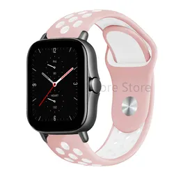 Silicone Sport Watch Band - 20mm/22mm Bracelet for 22mm watch band (20 pink and white)